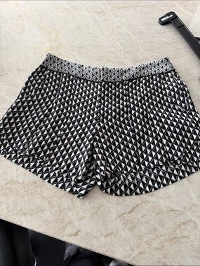 Hale Bob Black & White Geometric Athletic Shorts